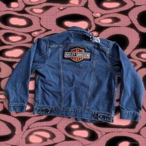 Levi Strauss Size Medium 100% Cotton Harley Patch Denim Jacket